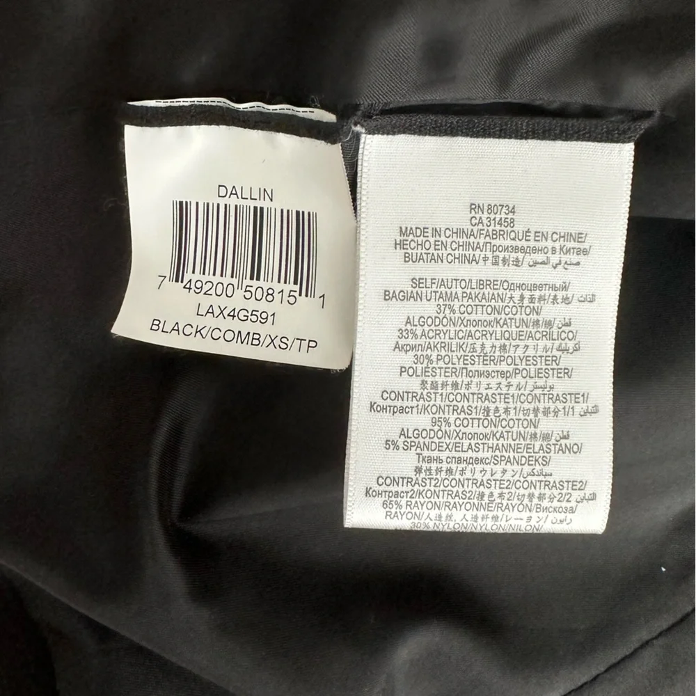 BCBG Black Tweed Color Block Blazer - Picture 7 of 8